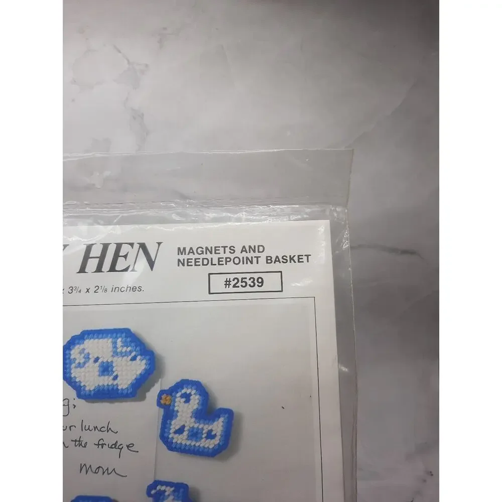Studio 12 Plastic Canvas Needlepoint Kit Country Hen Magnets and Basket